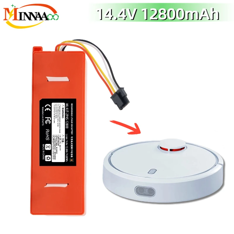 

Genuine Replacement Battery BRR-2P4S-5200D for XIAOMI 1S 1ST Roborock SDJQR01RR Sweeping Mopping Robot Vacuum Cleaner 12800mAh