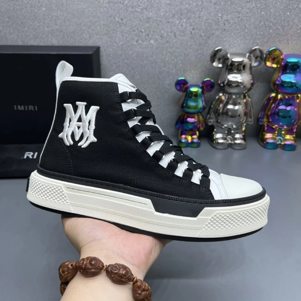 

AM High quality authentic men's shoes platform increase shoes Fashion high top canvas shoes casual sports shoes 39-45