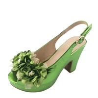 slingbacks women chunky sandals fashion block heels for ladies female footwear summer shoes dressy pumps heels floral sandals