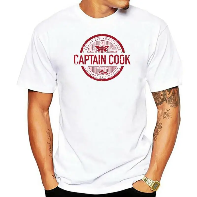 

Футболка мужская с надписью «Captain Cook», хлопковая рубашка с принтом шеф-повара, топ в стиле хип-хоп, одежда для взрослых, подарок на день рожде...