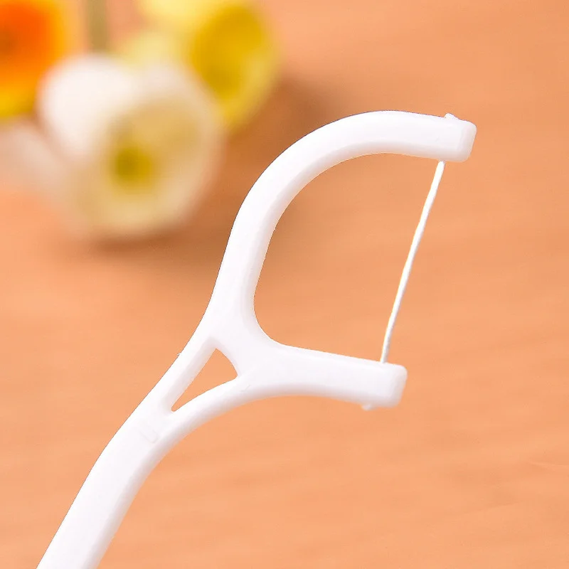

100 Pcs/Lot Disposable Dental Flosser Interdental Brush Teeth Stick Toothpicks Floss Pick Oral Gum Teeth Cleaning Care TLSM