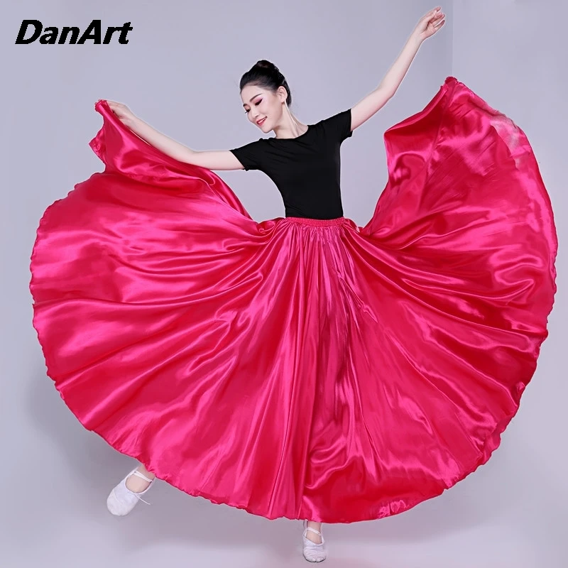 Женская атласная юбка для танца живота длинная открытая танцевальная тренировок