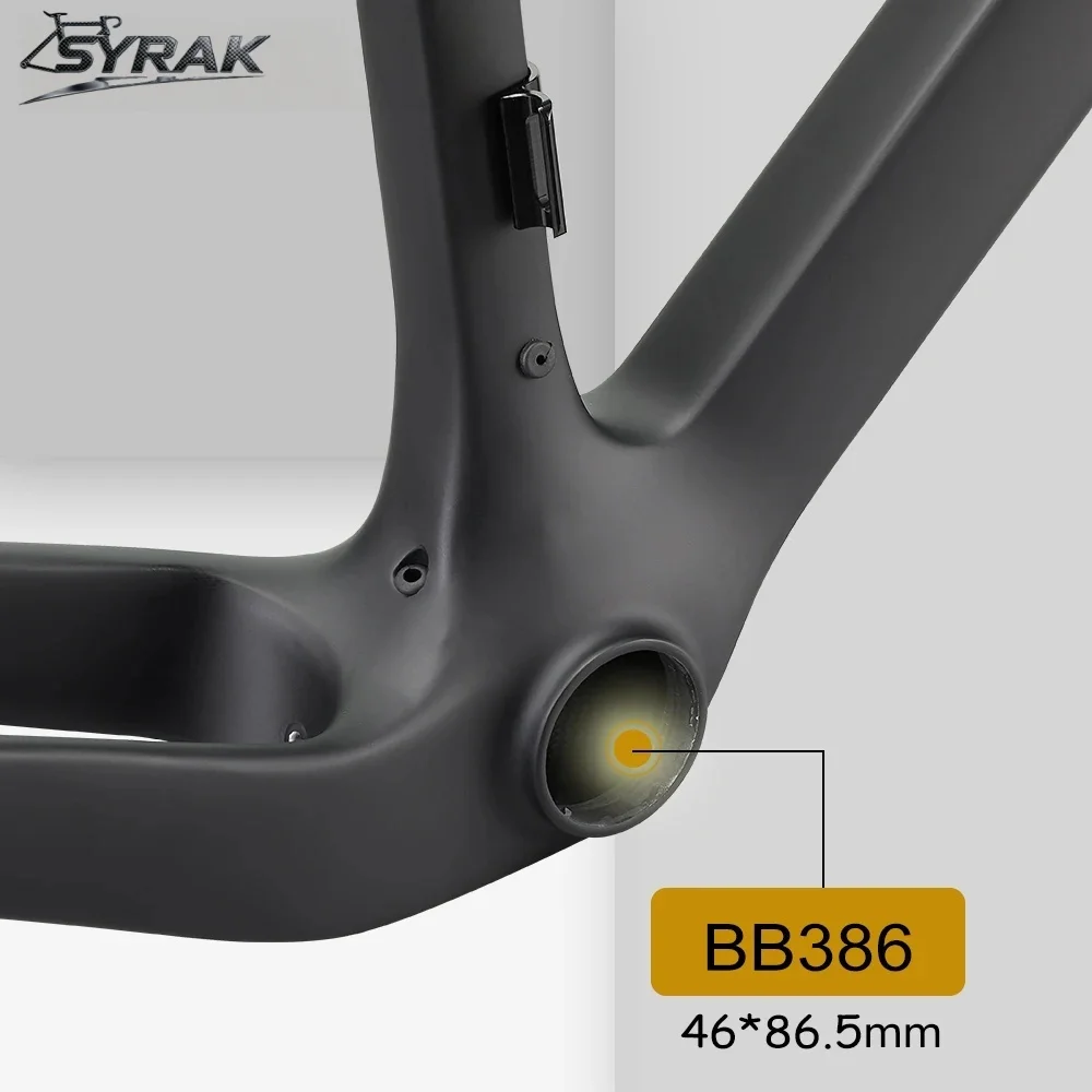 Фото SYRAK 700C Дисковый тормоз BB386 Карбоновая гравийная рама велосипеда 49 52 54 56 58 см сквозная ось 142 x12 мм Комплект рамы шоссейного велосипеда для велокросса №4