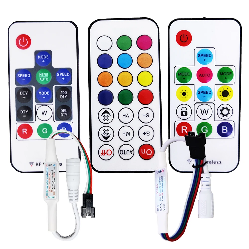 

3pin/4pin WS2815 WS2812B WS2811 Led Pixels Strip Light Controller DC RF 14/21Keys Led Tape Remote Controller DC5-24V