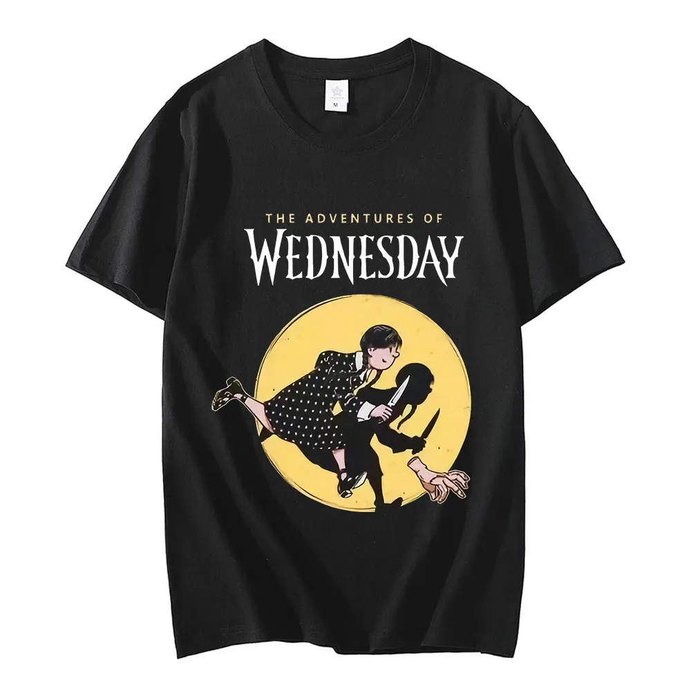 

2023 Y2K The Adventures of Wednesday Addams T Shirt Men Women Harajuku Funny Graphic T-shirts Vintage Gothic O-Neck Oversized