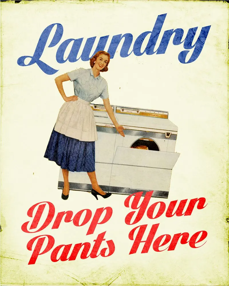 

Laundry Put Your Pants Here - Logo Metal Plaque Home Decor Vintage Poster Art Dining Room Wall Panel