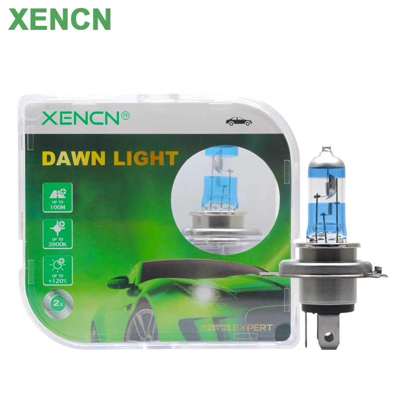 Галогенная лампа XENCN Dawn светильник H4 9003 HB2 12 в 60/55 Вт P43t, 3900 к, желтая, белая, до 120% зрения, Оригинальная лампа, пара