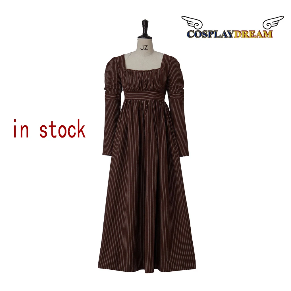 

(in stock) Victorian JANE Austen Dress Regency Brown Ball Dress Vintage High Waistline Tea Gown Dress Chemise Costumes