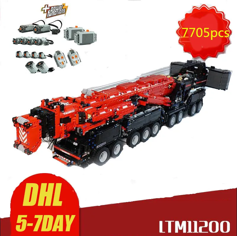 

NEW Power Mobile MOC-20920 Liebherres LTM11200 Large Engineering Crane Remote Control Building Blocks Toys Boy Gifts