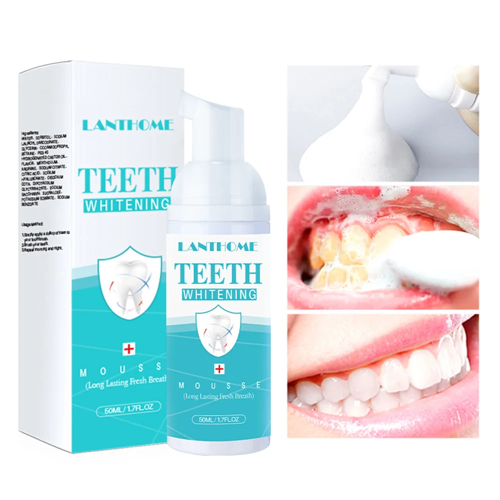 

50ml Tooth Whitening Foam Deep Cleaning Stain Removal Yellowish Eliminating Whitening Teeth Refreshing Breath Teeth Foam