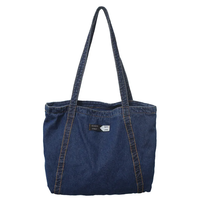 Retro Denim Women's Bag 2022 Trend Large Capacity Shoulder Bag Casual Tote Bag Female Jeans Handbags Big Shoppers Eco Bag Korean