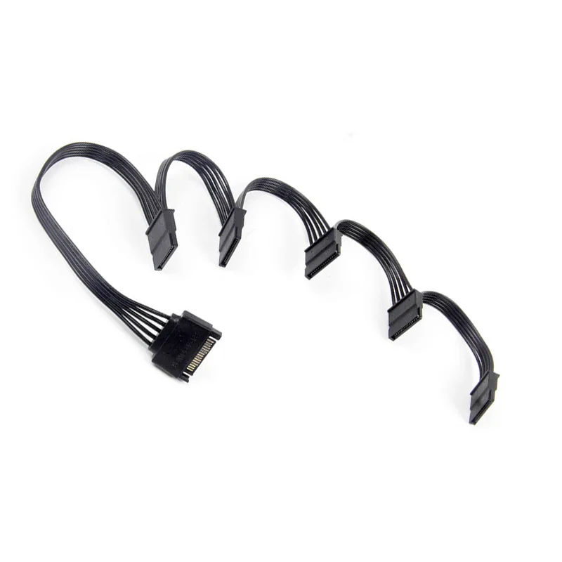 

15Pin SATA Female 1 - 5 Port Power Supply Cables SSD Right Angel Port Multiplier