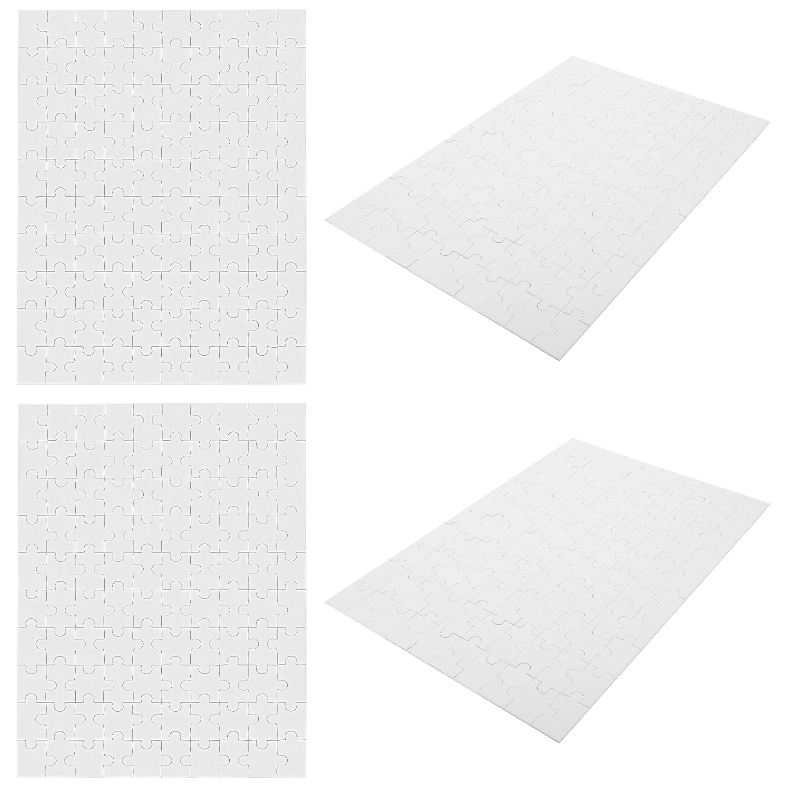 

4 Sheets of Blank Jigsaw Puzzles Pieces Blanks Puzzle DIY Drawing Blank Jigsaw Pieces