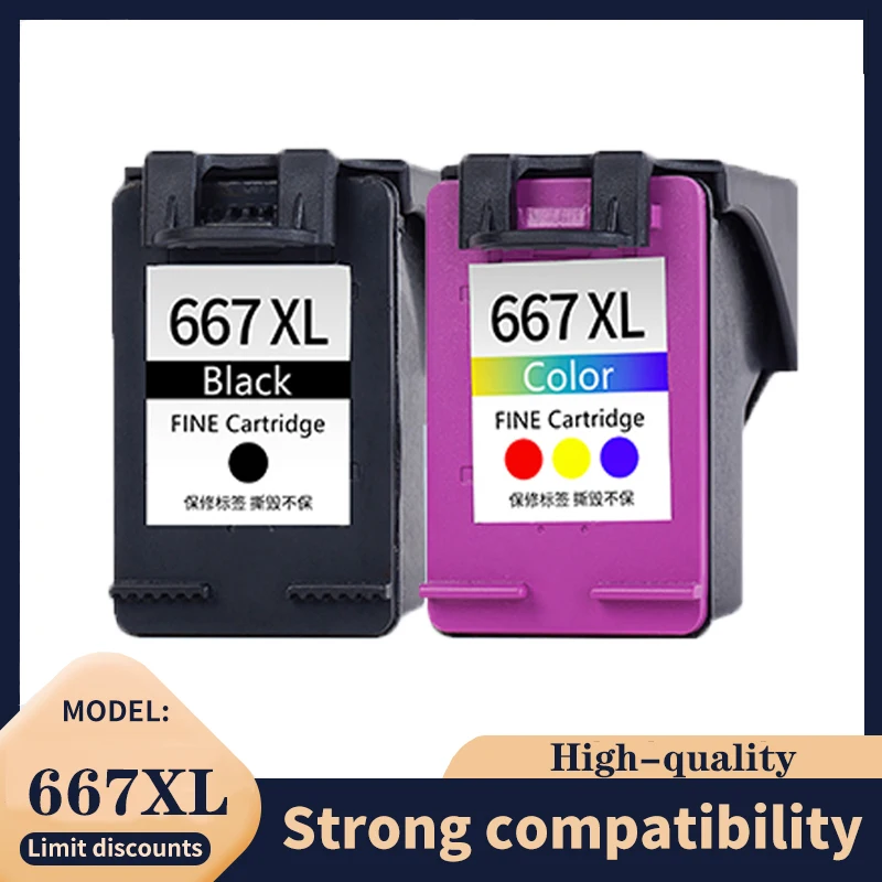 

Vilaxh For HP 667XL 667 Ink Cartridge for HP667 667 xl DeskJet Ink Advantage 1275 2374 2375 2376 2775 2776 6475 6476 667 printer