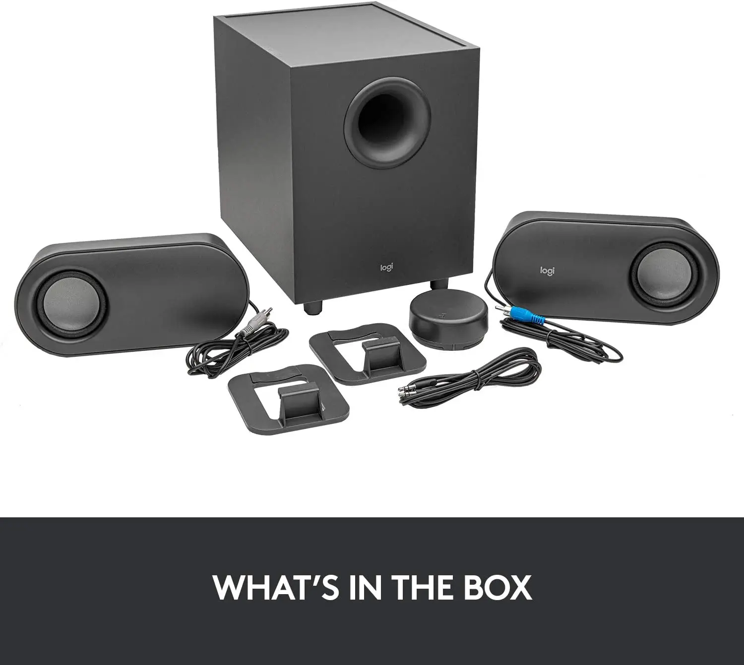 

Logitec, 2.1 Bluetooth computer speaker system with wireless control 3 PCs, Premium sound multi-input, USB Speakers