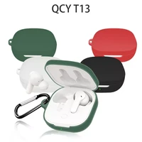 dustproof for qcy t13 case cover silicone soft shell protective case for qcy t13 earbuds earphone case charging box with hook