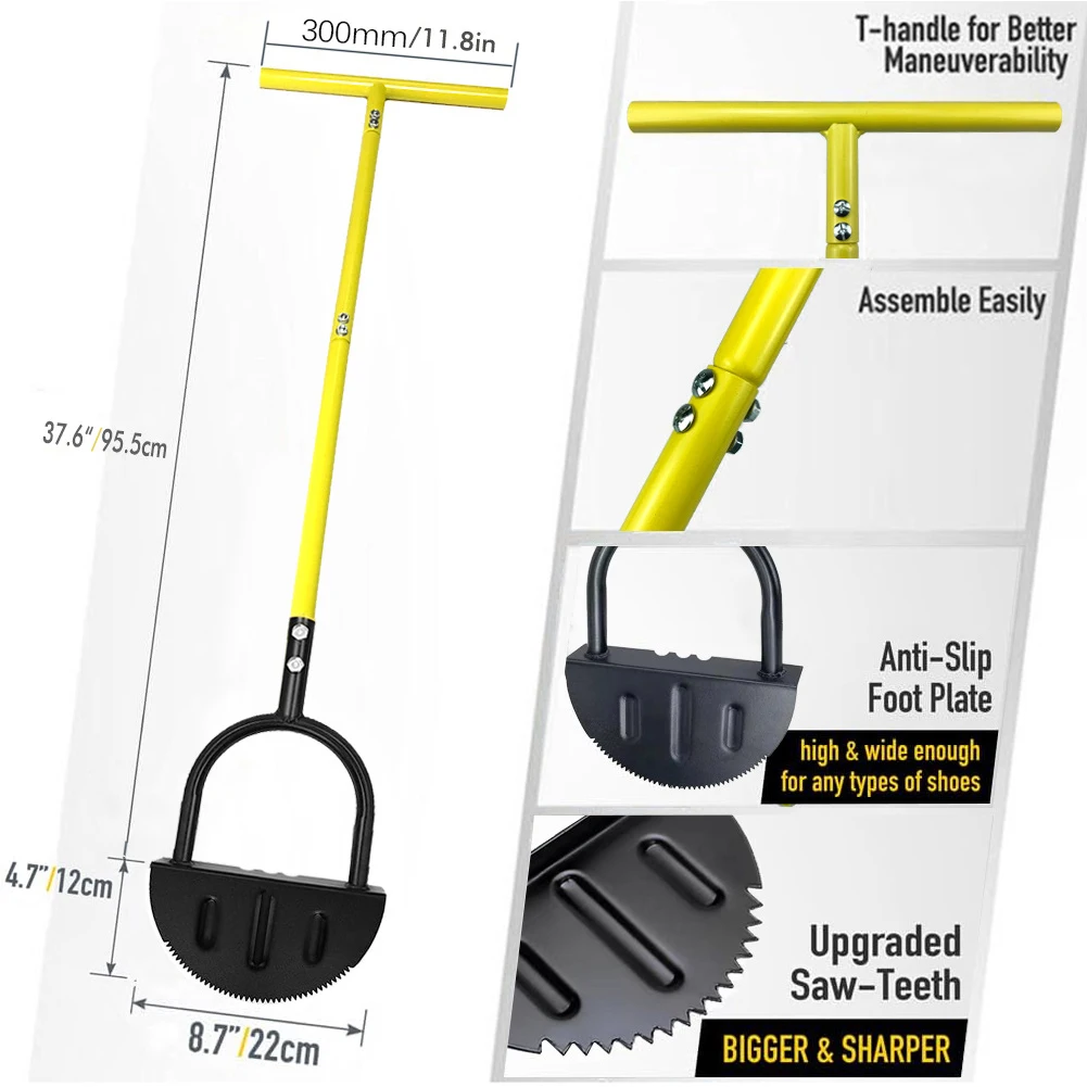 Половинная Садовая Лопата Из Нержавеющей Стали С Зубцами И Т-образной Ручкой