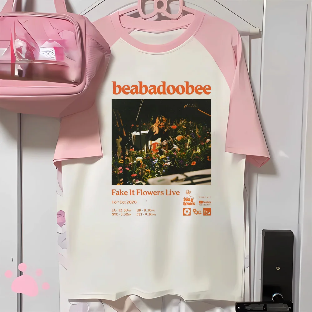 Футболки Beabadoobee женские Классическая разноцветная уличная одежда с графическим