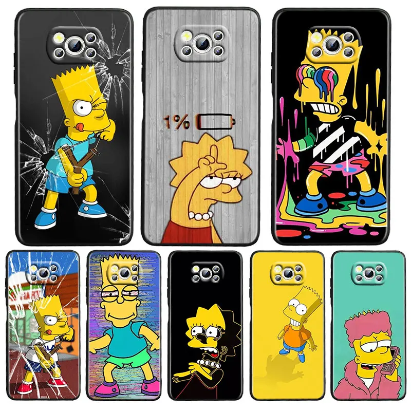 

Nice Simpsons animation Phone Case For Xiaomi Civi Mi Poco X3 NFC F3 GT M4 M3 M2 X2 F2 C3 F1 Black luxury Silicone Cover Funda