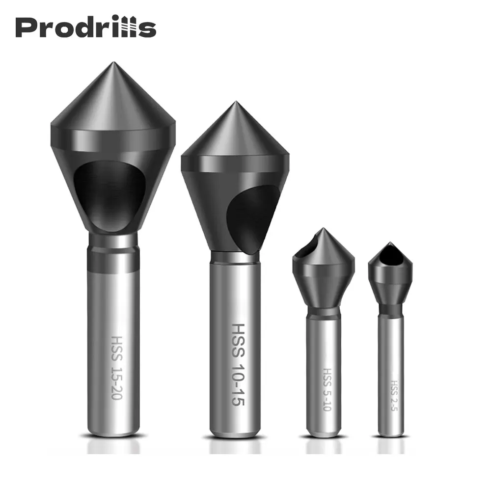 Набор сверл с зенкером M35 TiAlN, кобальтовое кольцо HSSCO для удаления заусенцев, 90 градусов, фаска для деревообработки 2-5 5-10 10-15 15-20