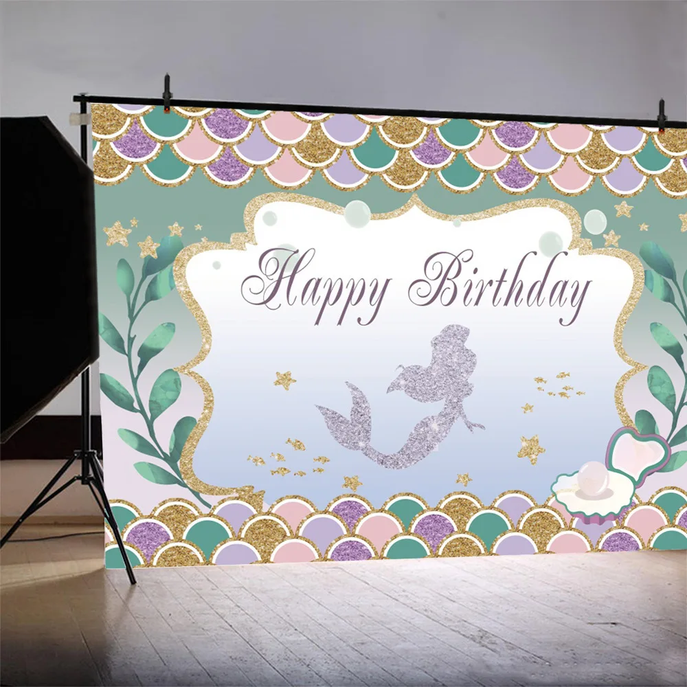 

1 шт. украшение для дня рождения русалки фон для фотосъемки детский душ для будущей мамы фотосъемка декоративные принадлежности для вечерин...