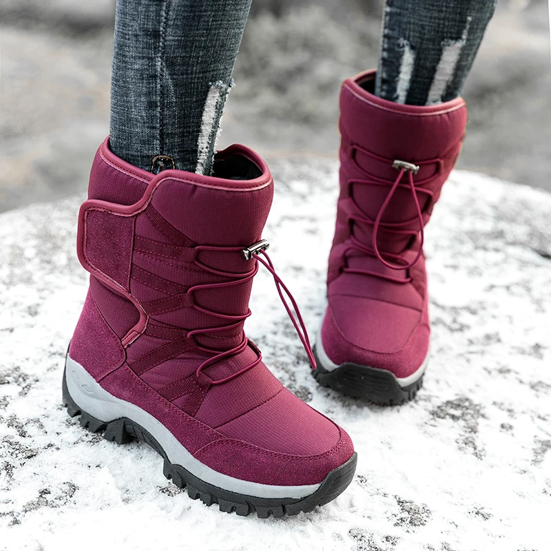 Women Snow Boots Waterproof Outdoor Hiking Shoes High Ankle Sneakers Winter Fashion Boots Unisex Men Casual Footwear Botas Mujer