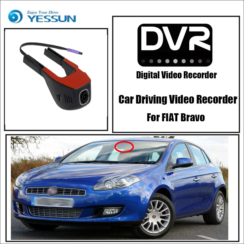 

YESSUN для Fiat Bravo Novatek 96658 регистратор видеорегистратор для автомобиля мини видеорегистратор для вождения видео регистратор приложение управление Wifi камера