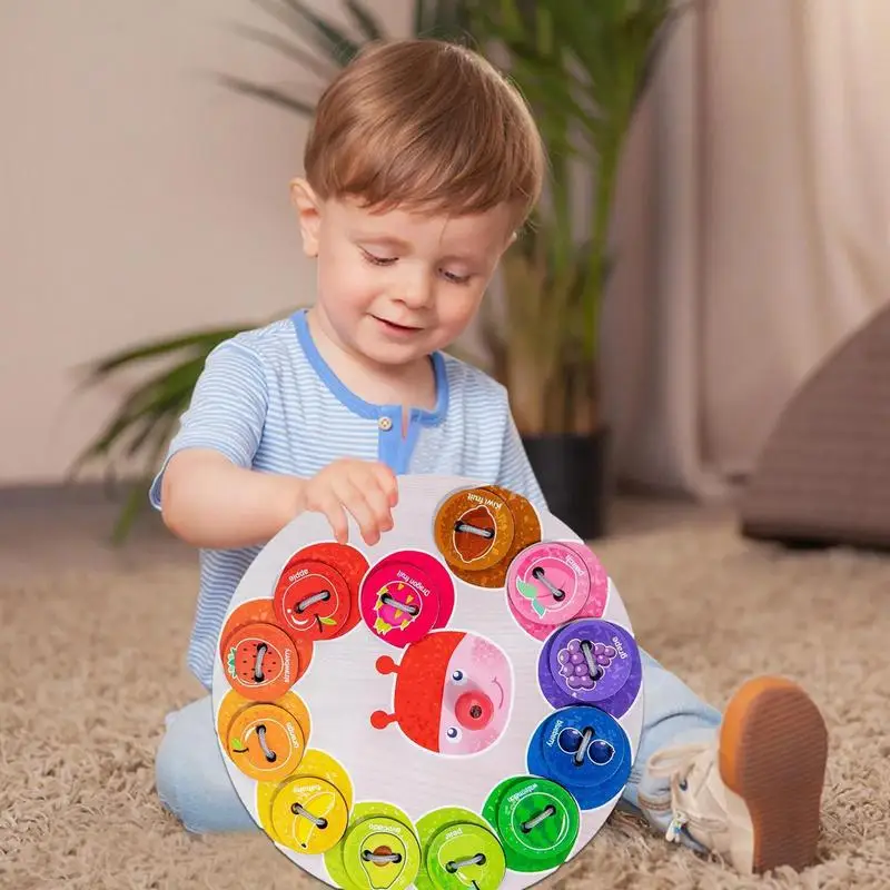 

Toddler Lacing Toy Animal Stringing Threading Wooden Beads Toy Educational Montessori Stringing Fine Motor Skills Toy For Kids