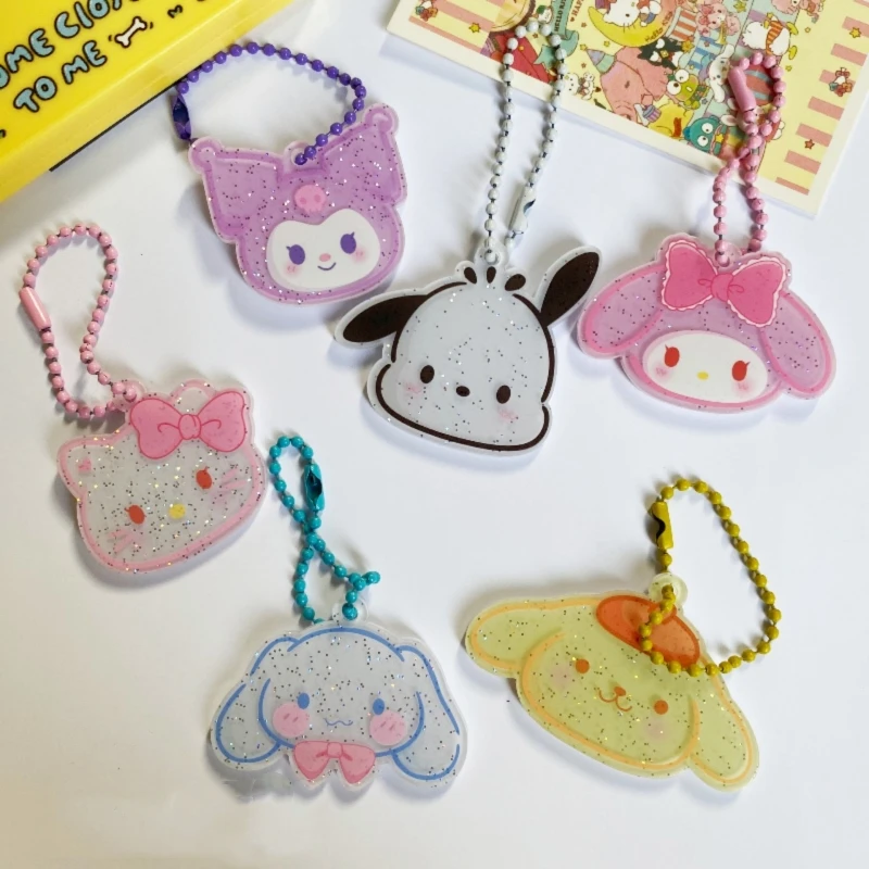 

New Sanrios Keychain Hello Kitty Kuromi Cinnamoroll Pompompurin Pochacco Anime Doll Cartoon Pendant Accessories Child Toys Gifts