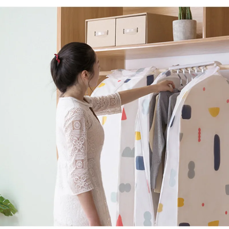 

Waterproof Dustproof Clothes Big Dust Cover For Garment Suit Dress Coat Cloths Protector Hanging Organizer Wardrobe Storage Bags