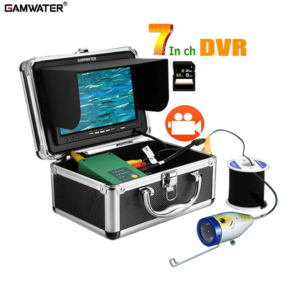 Подводная рыболовная камера GAMWATER DVR 7 дюймов 1000 ТВЛ 15 шт белые светодиоды + фото
