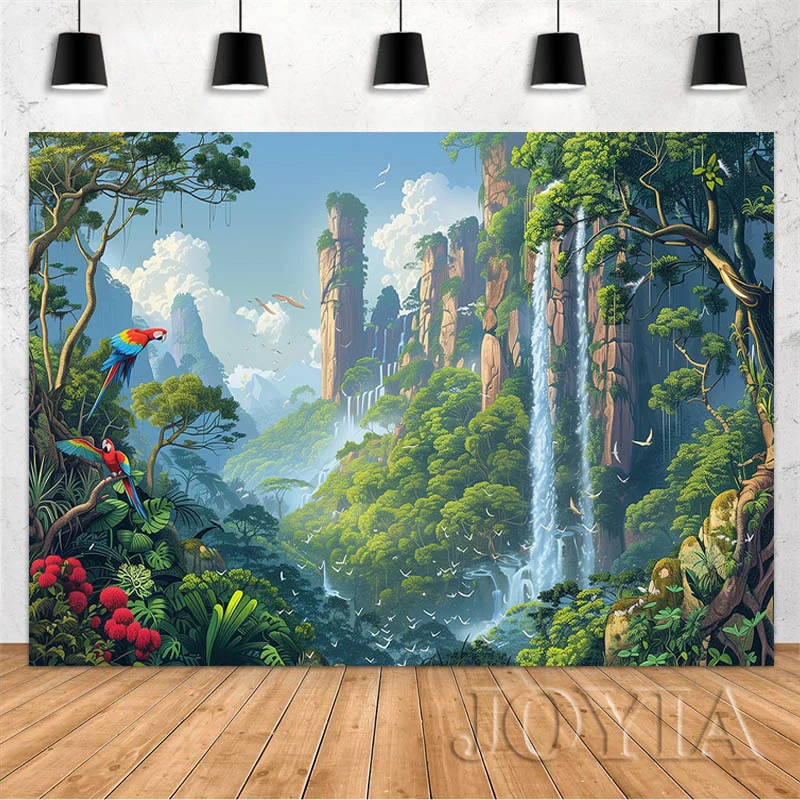 Фон для приключений в джунглях полиэфирная ткань фон природа тропический лес