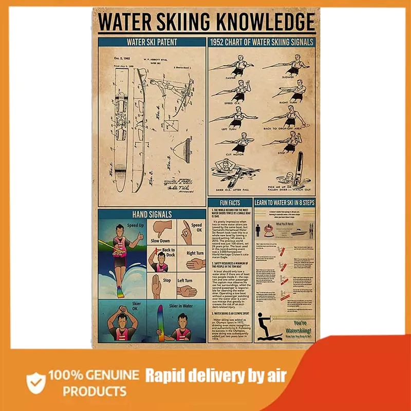 

Плакаты с металлическими знаками для водного катания на лыжах