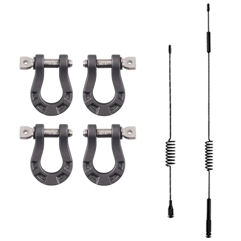 

4 шт. металлический бампер, D-образное кольцо, буксировочный крючок и 2 шт. масштаба 1 :10, радиоуправляемая гусеничная металлическая антенна 11,4...