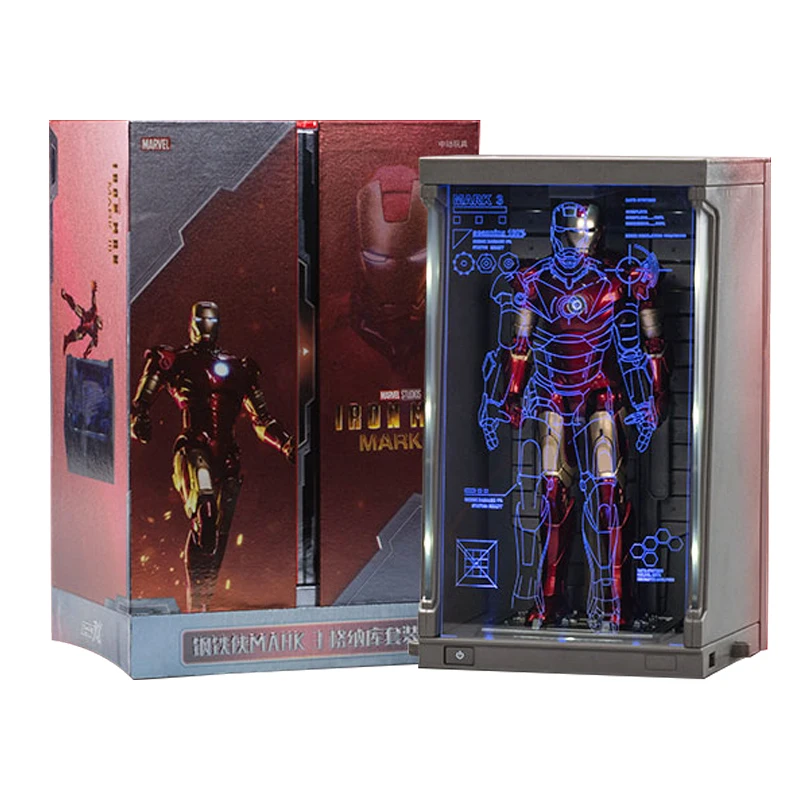 

Genuine ZD Marvel Iron Man Hangar LED Lighting MK42 MK1 MK2 MK3 MK4 War Machine Marvel legends Tony Stark Model Action Figure