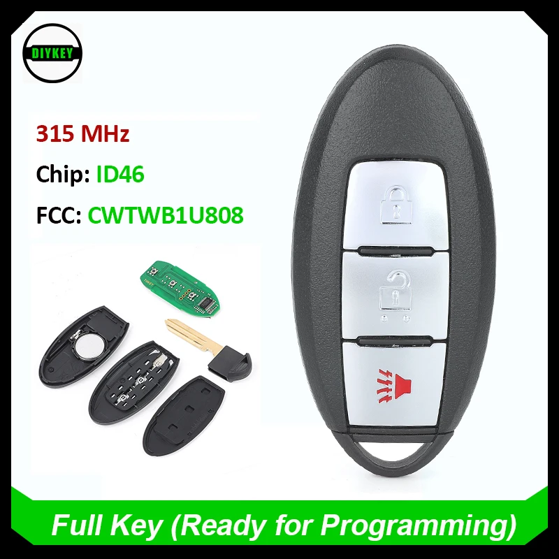 DIYKEY CWTWB1U808 315 МГц ID46 PCF7952 дистанционный ключ-брелок от машины управление для Cube Juke