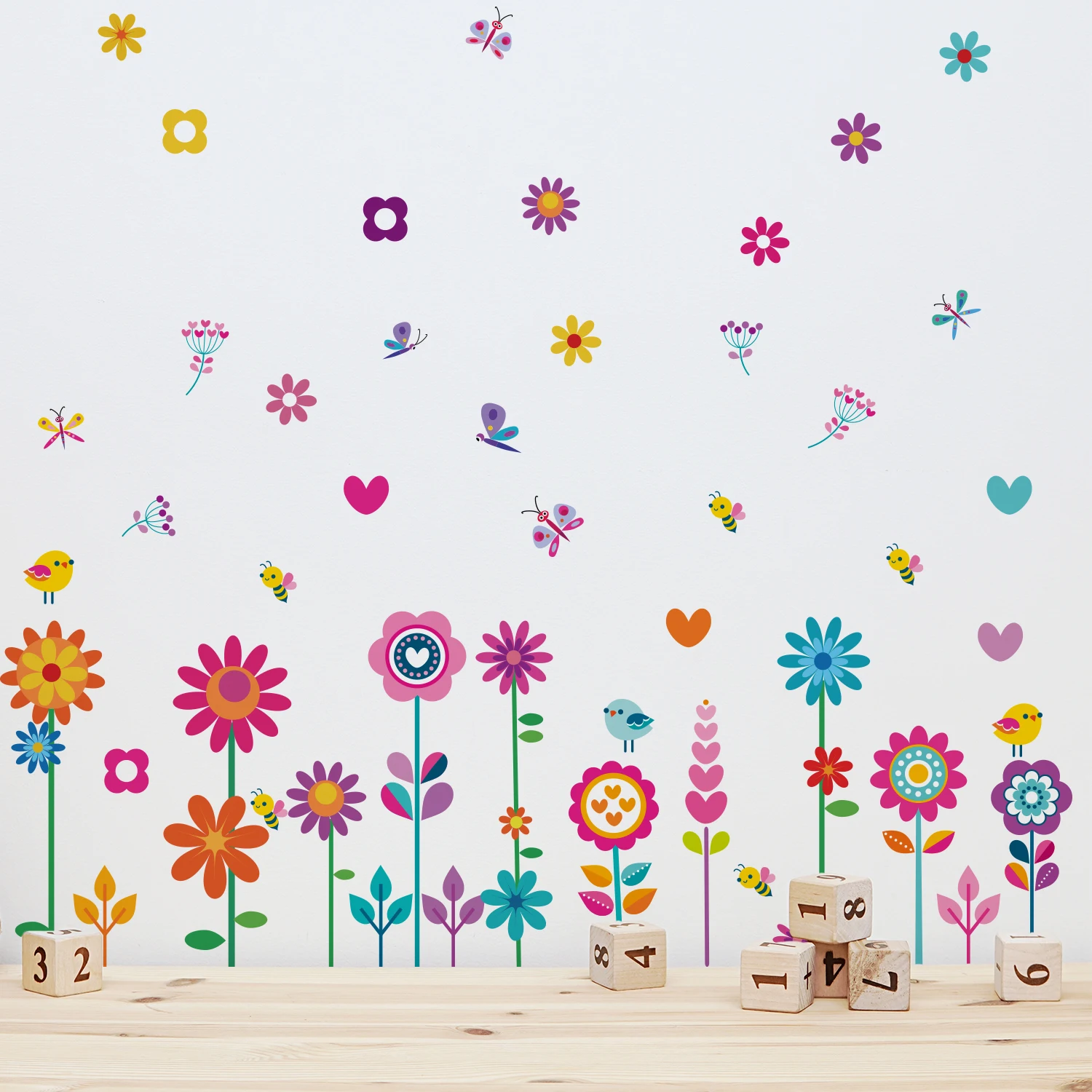 

Funlife®46 шт. Красочные Цветочные наклейки, DIY весенние тематические настенные наклейки для украшения детской комнаты