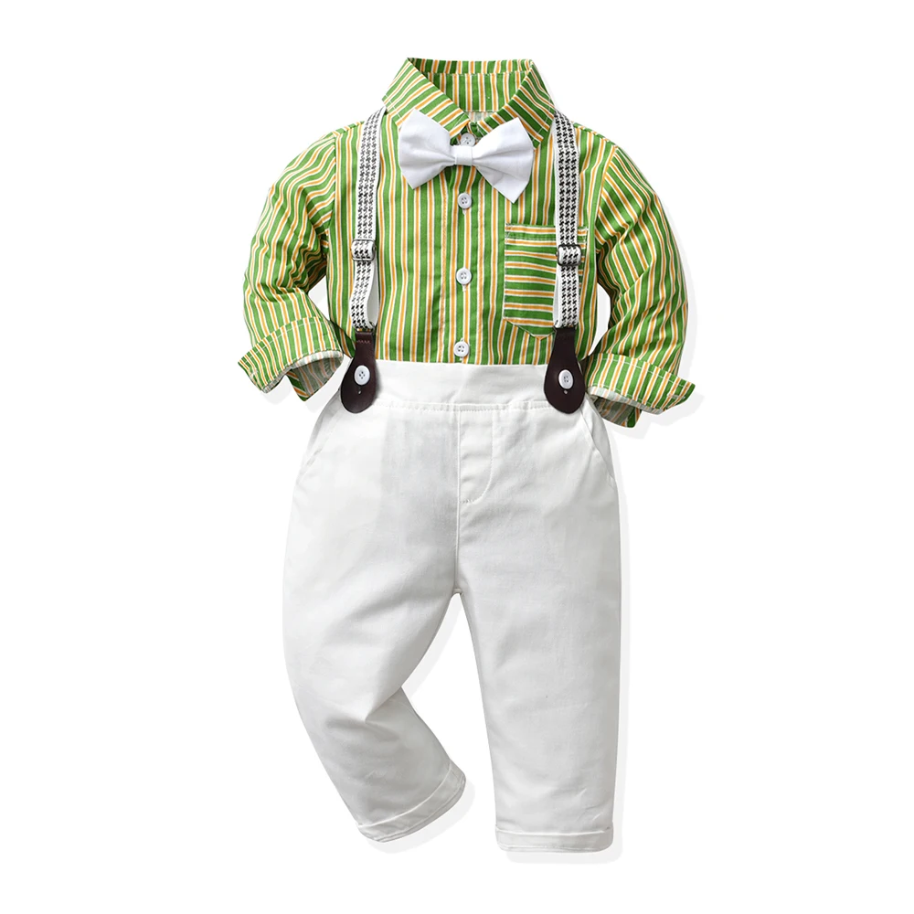 

Winter Autumn New Fashion Baby Boys Clothing Set Infant Boy Casual Long Sleeve Shirts+Suspenders Pants 2 Pcs Gentleman Outfits