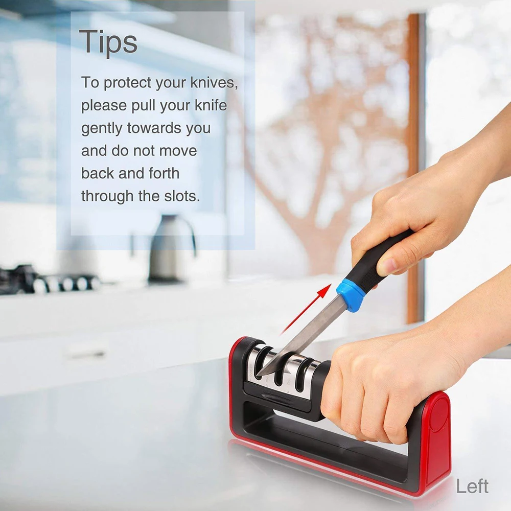 

Алмазный точильный камень точилка, трехсекционный кухонный инструмент для заточки ножей, точильный камень для дома инструмент для быстрой ...