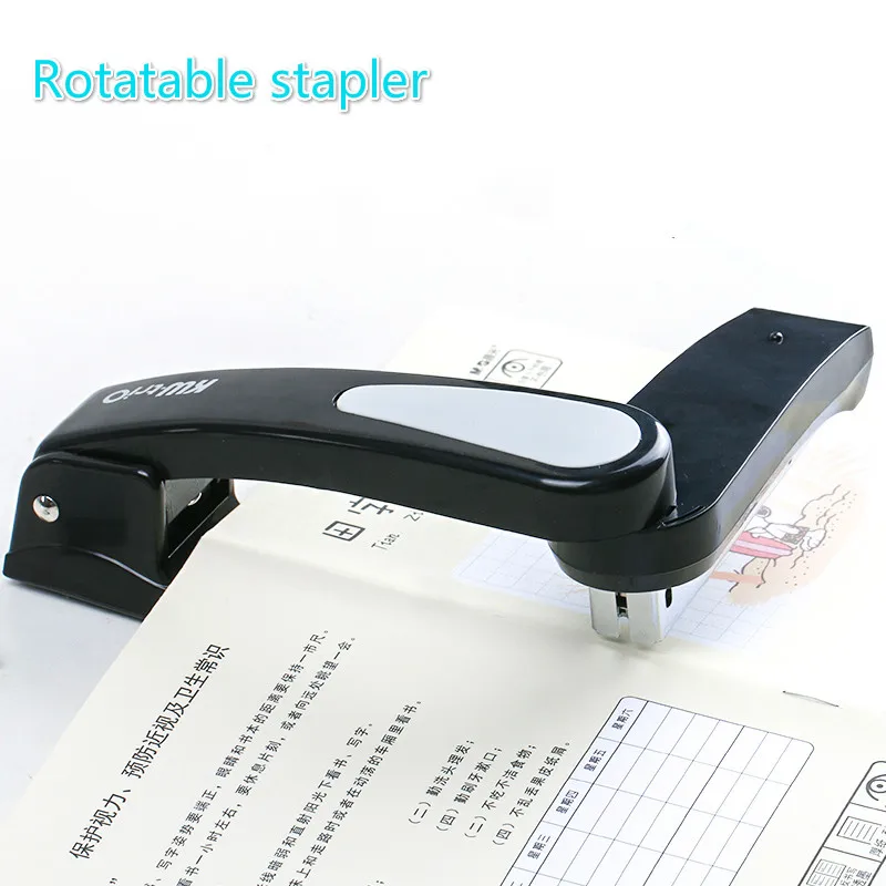 

K40 360 rotatable Heavy Duty Stapler Use 24/6 Staples Effortless Long Stapler School Paper Staplers Office Bookbinding Supplies