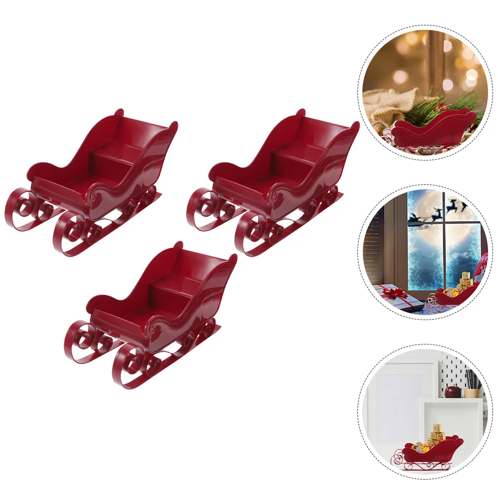 3 шт. рождественские сани елочные украшения нежные миниатюрные кулон пластиковый