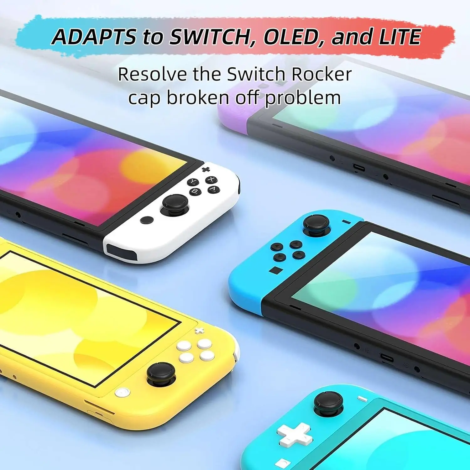 Фото Противоскользящие 3D-накладки на стики (2/4 шт.) для контроллеров Switch OLED Lite: комплект для ремонта джойстиков и грипов №2