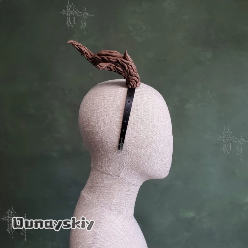 Фото Повязка на голову с рогами сатира Twisted Branch, коричневая, в стиле лесного духа, для косплея, средневековых фэнтези-фестивалей, Хэллоуина, аниме-вечеринок и ролевых игр №4