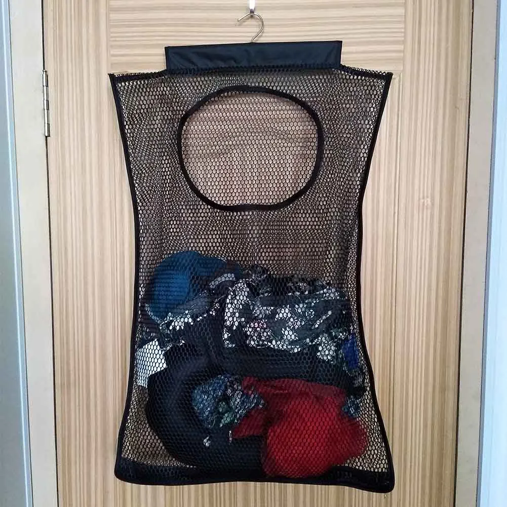 

Space Saving Portable Basket Folding Hanging Dirty Clothes Bedroom Home Mesh Cleaning Over Door Storage Bag Laundry Hamper