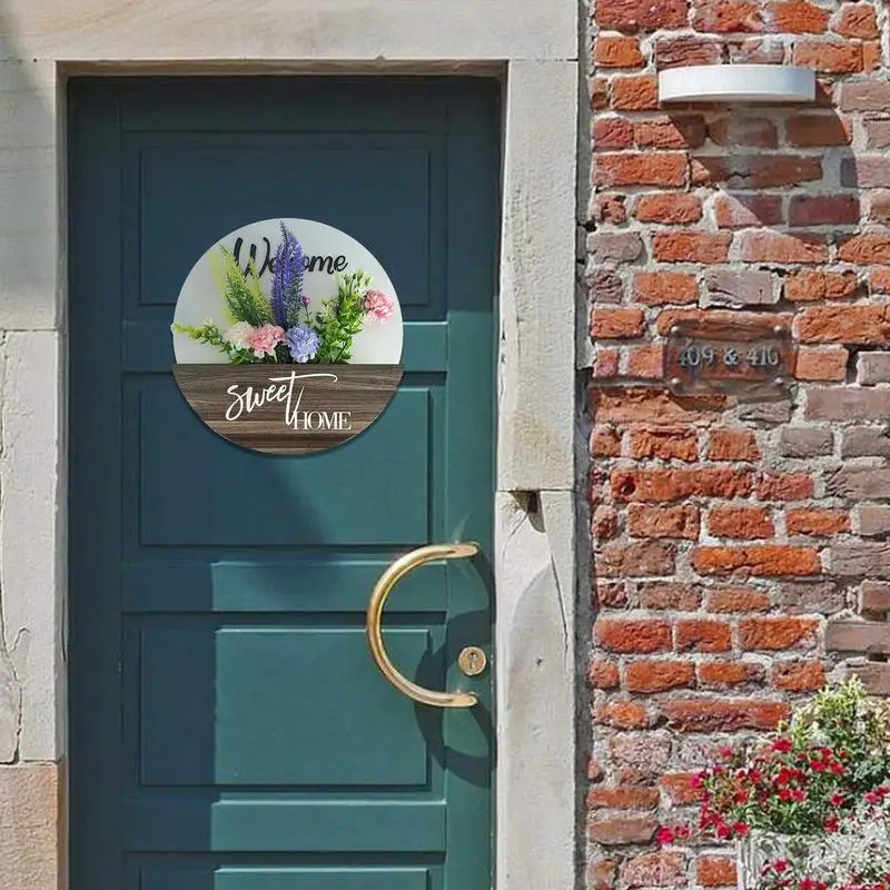 Цветочный знак приветствия для входной двери деревянный подвесная доска вход в