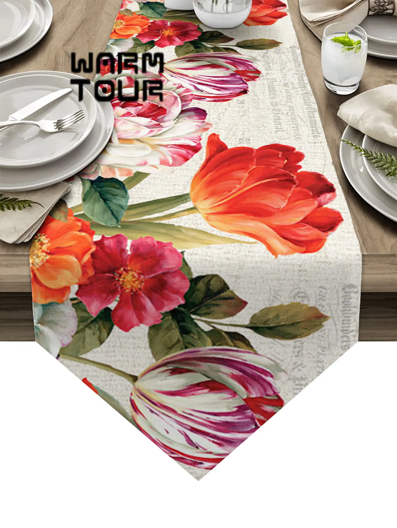 

Винтажная картина маслом, цветы, тюльпаны, настольная дорожка для свадьбы, банкета, дома, фестиваля, вечеринки, украшение для стола, Настольн...