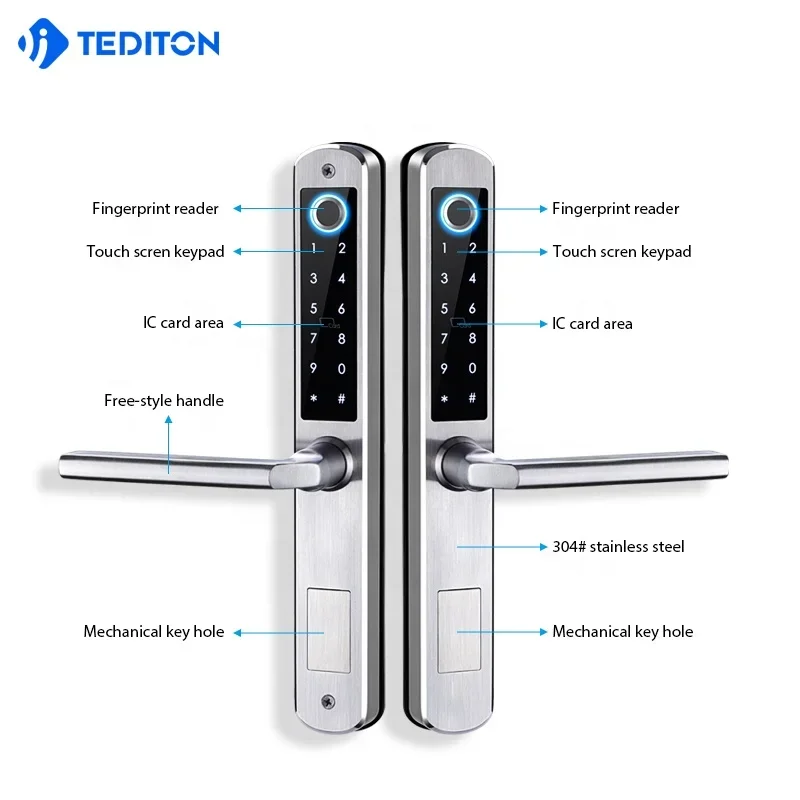 008 Tediton нержавеющая сталь водонепроницаемое раздвижное приложение Wi-Fi ttlock