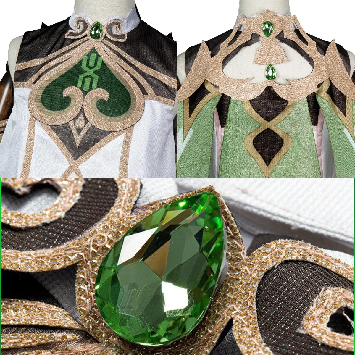 Костюм косплея Nahida из игры Genshin Impact с париком, полный комплект женского бога Sumeru Dendro, включая платье и уши. Синтетические волосы, устойчивые к теплу.