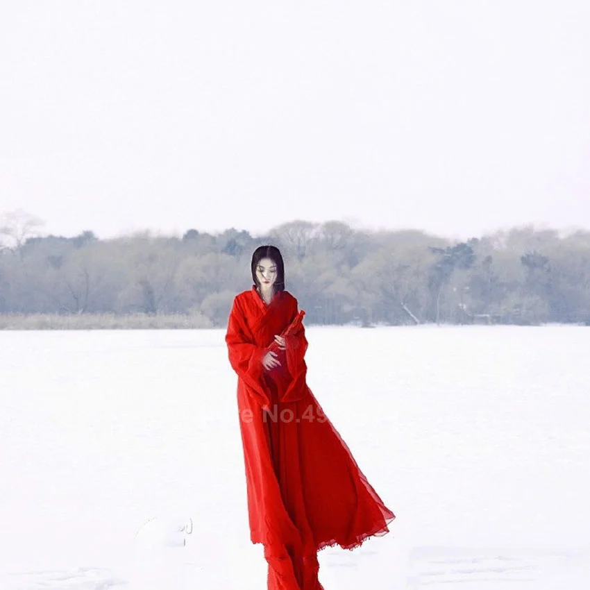 Новинка 2022 традиционное китайское платье ханьфу для женщин однотонные красные