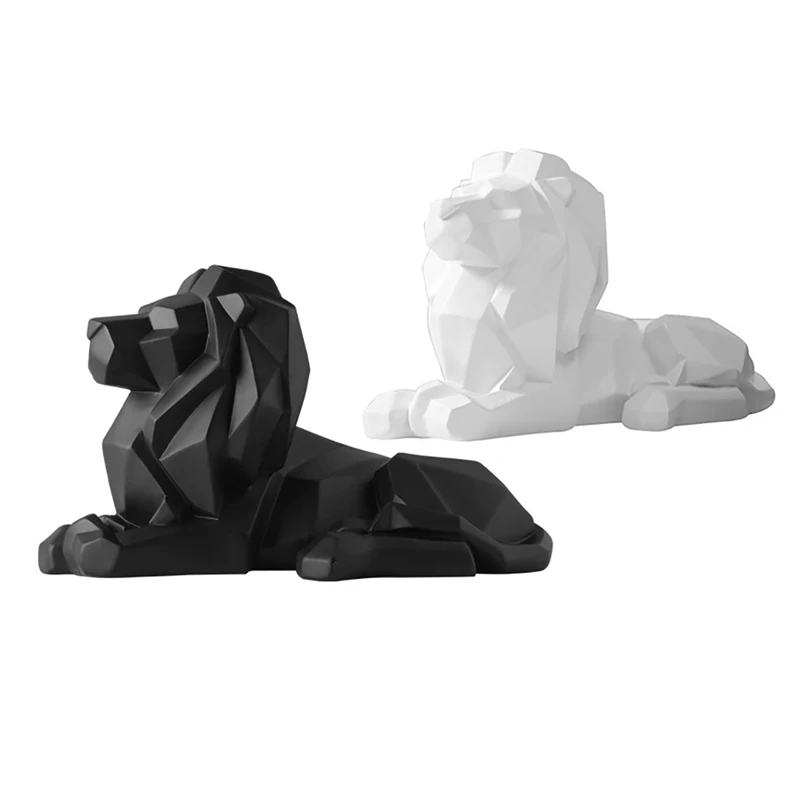 

1Pcs Nordic Geometric Origami Lion King Statue Resin Crafts Animals Lion Art Sculpture Home Decoration Accessories